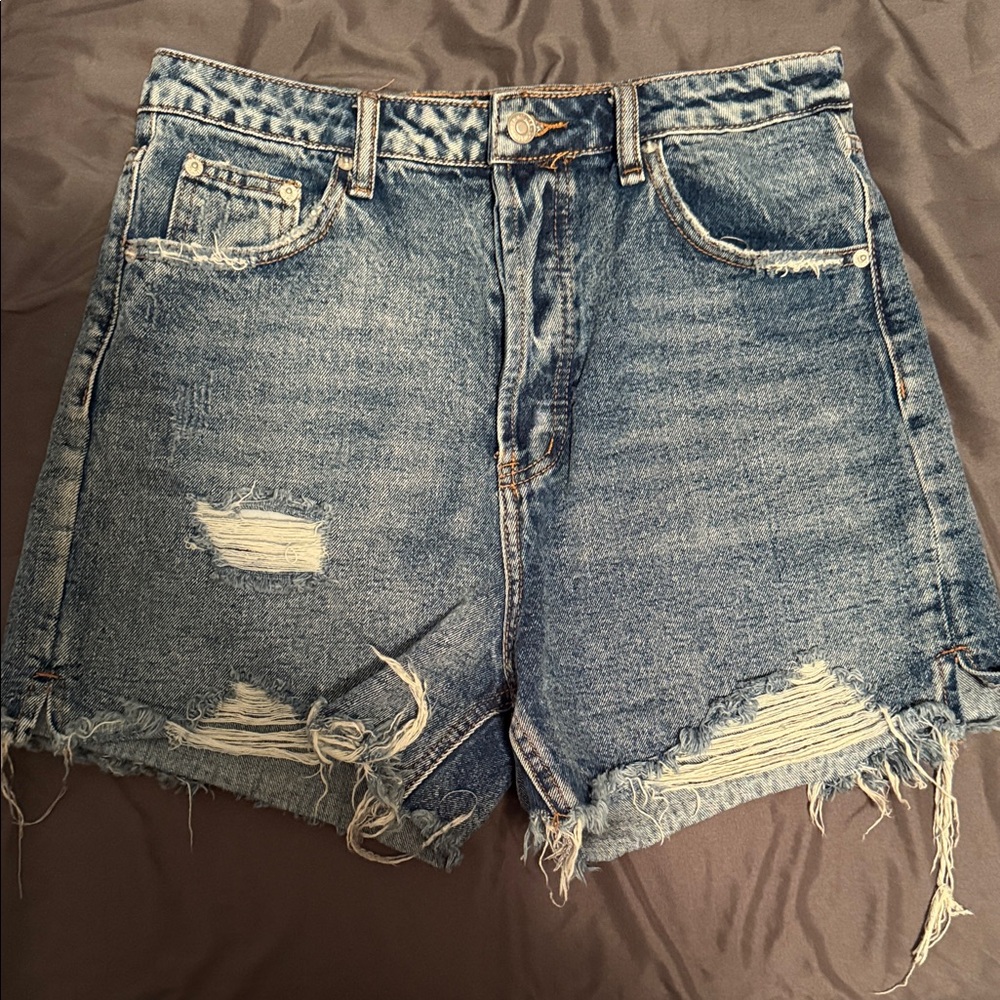 Signature8 Blue Distressed Jean Shorts